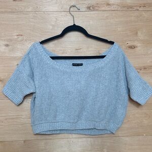 Off-shoulder Knit Cropped Sweater
